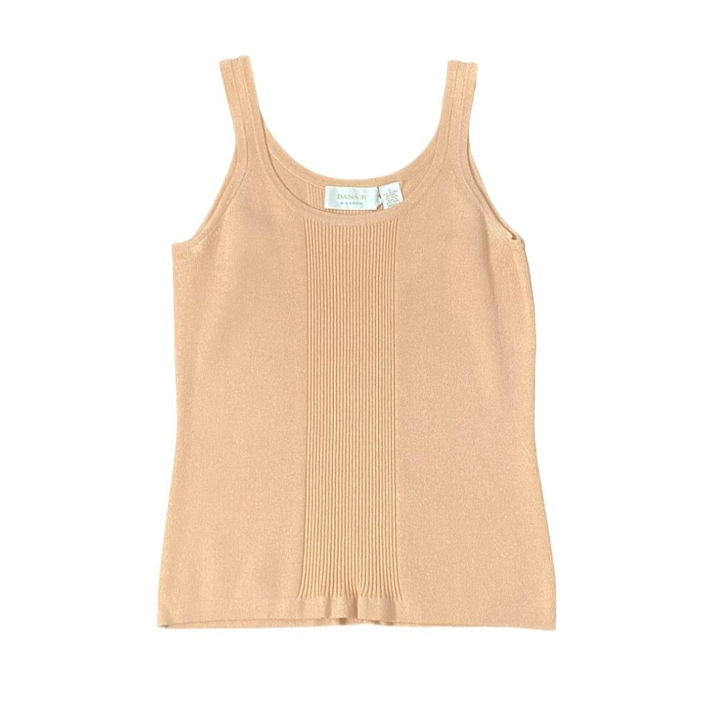 Dana B & Karen Vintage Ribbed Tank Top‎ M Rayon/Nylon Peach